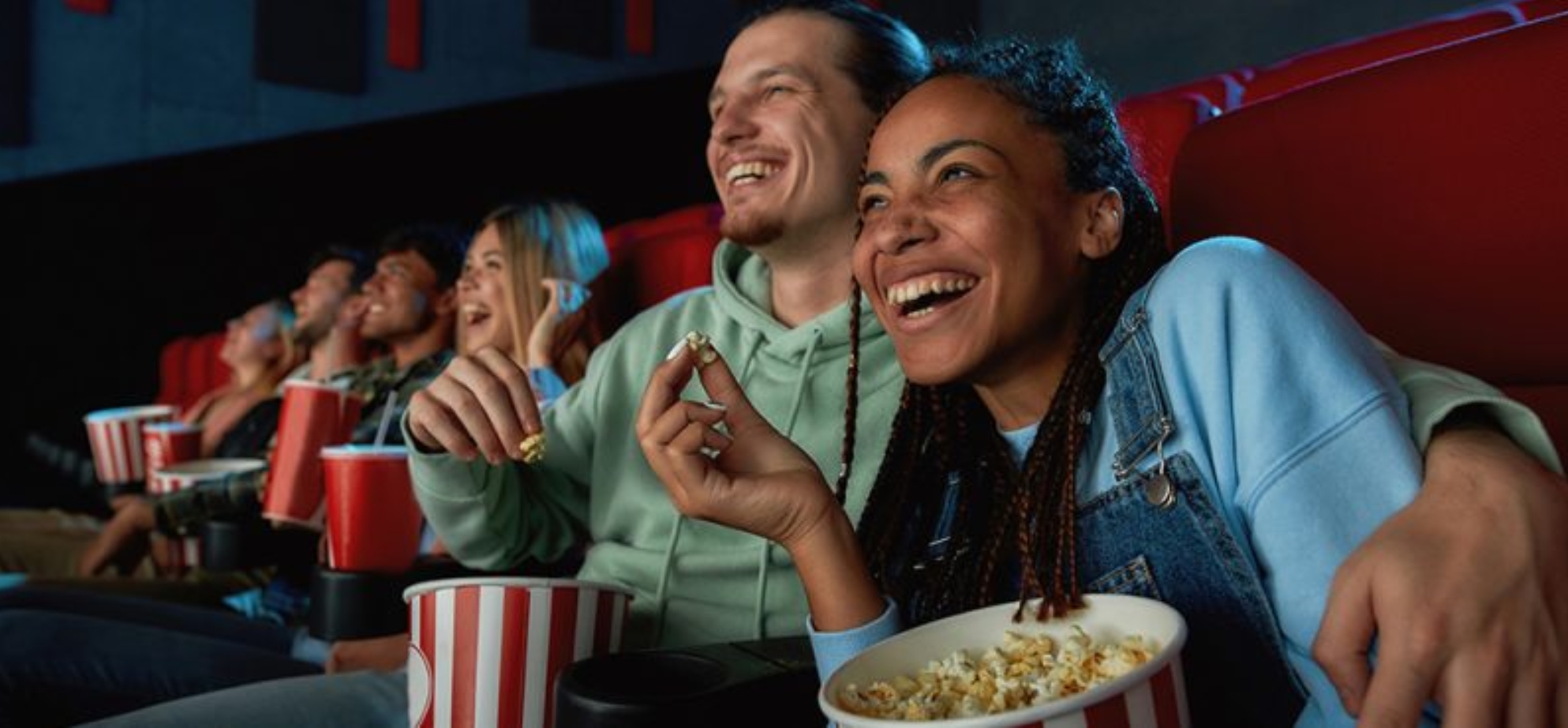 people are happy watching movie